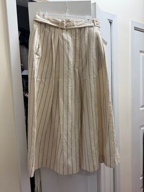 Club Monaco Cream Wide-Leg Pinstripe Pants bundle (2)